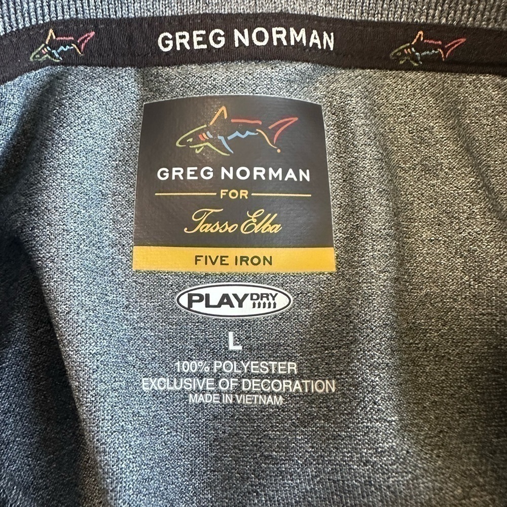 Men’s pre own Greg Norman golf polo shirt grey five iron size L large 

As is - Picture 5 of 8